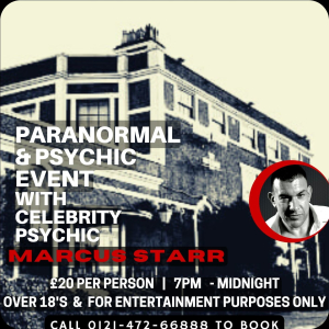 Paranormal & Psychic Event with Celebrity Psychic Marcus Starr at Himley House Hotel, Dudley