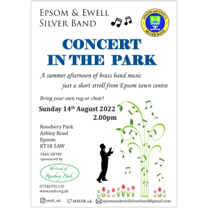 The Epsom and Ewell SilverBand perform in Music In The Park at Rosebery Park #Epsom
