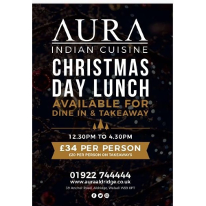 Christmas Day Lunch at Aura Indian Cuisine