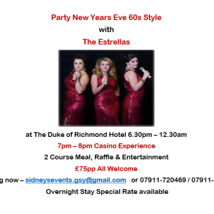 Sidney's presents New Year Eve 60's Style with The Estrellas