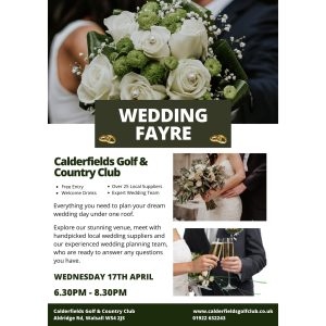 Wedding Fayre at Calderfields Golf & Country Club