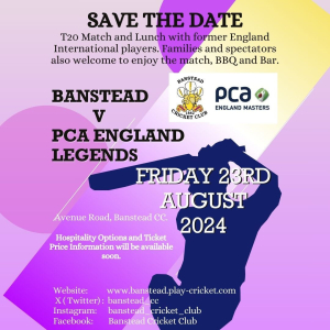 The @PCA Legends #T20 Match at #Banstead @Banstead_CC