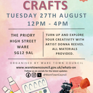  Summer Holiday Activity – Crafts with artist Donna Reeves