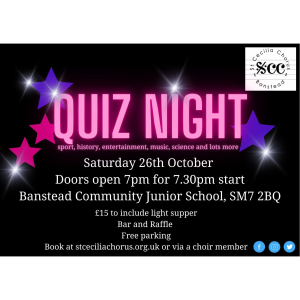 QUIZ NIGHT with St Cecilia Chorus in #Banstead @stceciliachorus