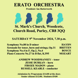 Erato Orchestra Concert – November 2024