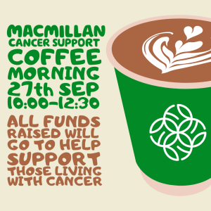 Macmillan Cancer Support  Coffee Morning