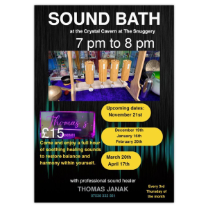 Sound Bath at The Crystal Cavern Holistic Therapy Centre in Walsall
