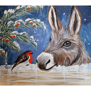 Christmas Art Workshop: paint a festive robin and donkey