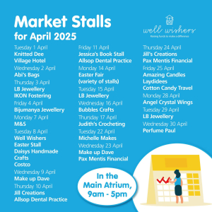 Market Stalls in Hospital Atrium April 2025