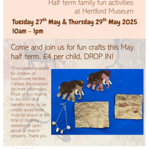 Half Term Family Activities at Hertford Museum: Prehistoric Art