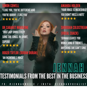 This Sunday 18th May we welcome the fantastic Jennah to The Royal Oak Pub Naseby.