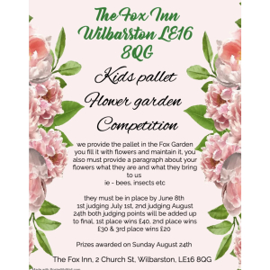 Kid's Pallet Flower Garden Competition at The Fox Inn, Wilbarston