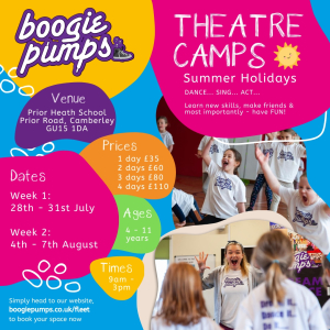 Boogie Pumps Camberley, Summer Holiday Theatre Camps (Ages 4 – 11)