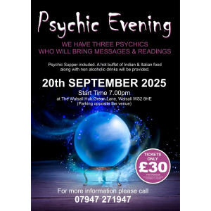 Psychic Evening at The Walsall Hub – A Night of Spiritual Discovery