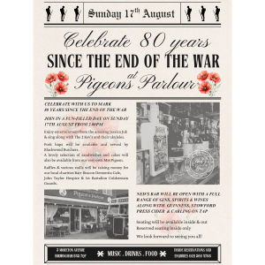 Celebrating 80 Years Since the End of the War Pigeons Parlour