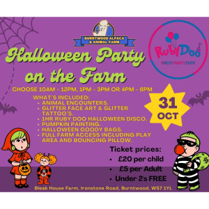Halloween Party on the Farm – Burntwood Alpaca & Animal Farm near Lichfield