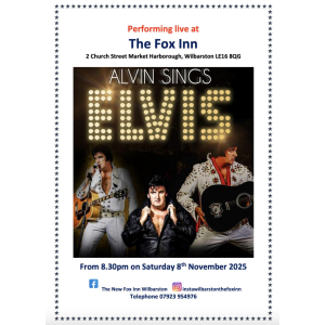 Alvin Sings Elvis at The Fox, Wilbarston!