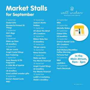 Market Stalls in the Hospital Atrium September 2025