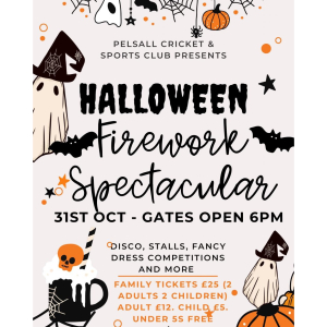 Halloween Firework Spectacular at Pelsall Cricket and Sports Club Walsall