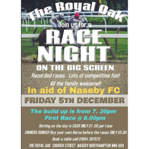 Charity Race Night at The Royal Oak, Naseby!