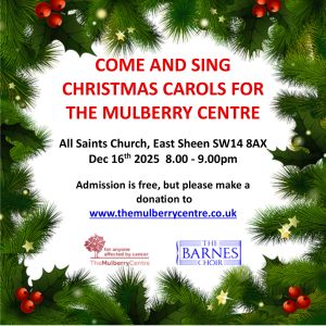  The Barnes Choir Annual Charity Carol Concert  - Come and Sing with us