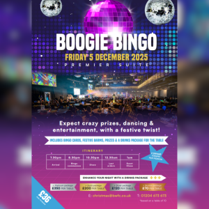 Boogie Bingo at Toughsheet Community Stadium