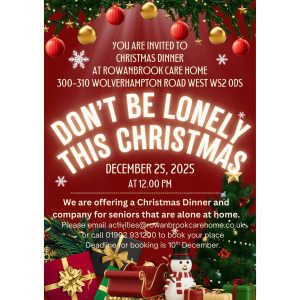 Christmas Day Dinner for seniors at Rowanbrook Care Home 🎄