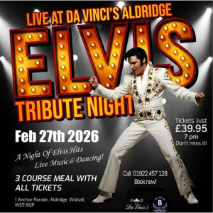 Elvis Tribute Night at Da Vinci's Aldridge