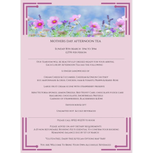🌸✨ Mother’s Day Afternoon Tea at Wilsons Tea Room, Aldridge ✨🌸