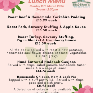 🌷 Mother’s Day Lunch at Bradshaw’s Farm Shop & Café 🌷