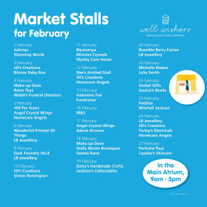 Well Wishers Market Stalls for February 💕