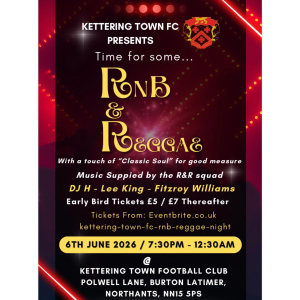 RnB & Reggae Night at Kettering Town FC