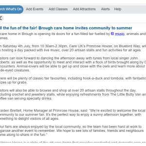 All the fun of the fair! Brough care home invites community to summer celebration