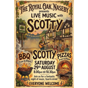 Live Music, BBQ and Pizzas at The Royal Oak Naseby