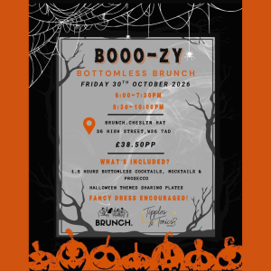 🎃👻 BOOO-ZY BOTTOMLESS BRUNCH IS COMING TO BRUNCH. 🥂🍸