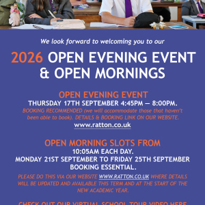 Ratton School Open Events
