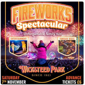 Fireworks Spectacular Ignite your night at Wicksteed Park’s dazzling annual fireworks extravaganza on the 7th November 2026!