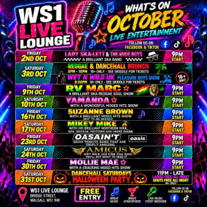 🔥 🎶 What's On In October at WS1 LIVE LOUNGE! 🎶 🔥