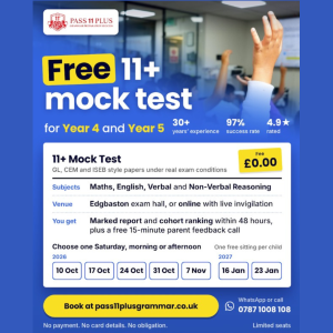 🏆 FREE 11+ Mock Test For Year 4 & 5 with Pass 11 Plus Grammar Preparation Success! 🎯