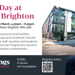 Open Day at Kings Brighton Wednesday 11th March between 4.30pm and 6.30pm