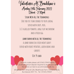 Valentine's Lunch - Bradshaw's Farm Shop & Cafe