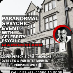 Paranormal & Psychic Event with Celebrity Psychic Marcus Starr at Cromwell Lodge Hotel, Banbury