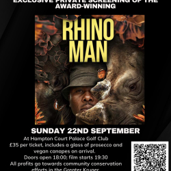 A World Rhino Day exclusive screening of award winning film, Rhino Man