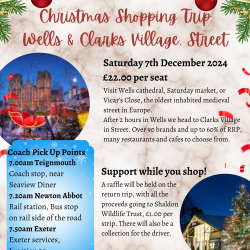 Christmas shopping trip to Wells & Clarks Village, Street in aid of Shaldon Zoo