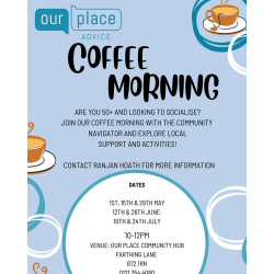 Coffee Mornings at Our Place Community Hub in Sutton Coldfield