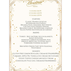 Christmas Menu at Wilsons Tea Room Aldridge Walsall