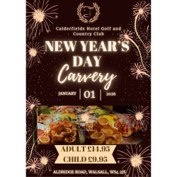 New Year’s Day Carvery at Calderfields Hotel, Golf & Country Club