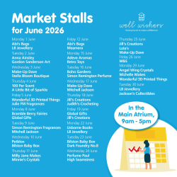 Well Wishers Charity Market Stalls for June 