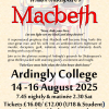 Macbeth Ardingly College Outdoor Theatre 14 - 16 August 2025