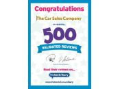 500 Validated Reviews Certificate